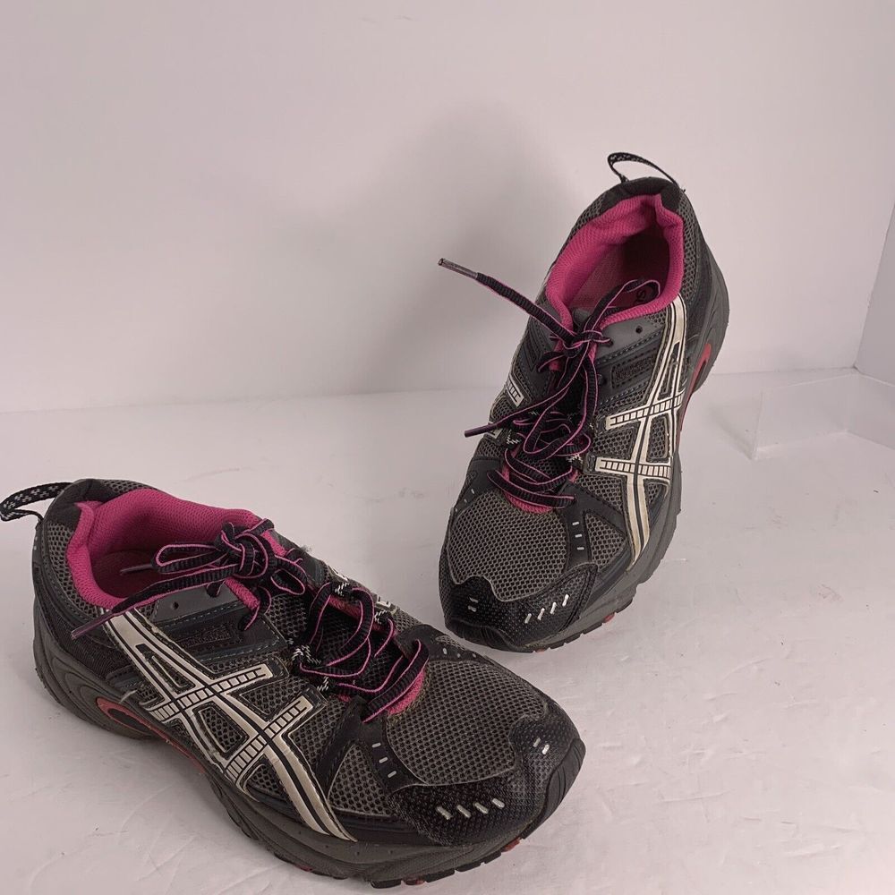 Asics T26CQ Gel-Venture 3 Trail Running Shoes‎ Black/Pink Womens Size 8.5
